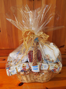 Boy’s gift wrapped basket